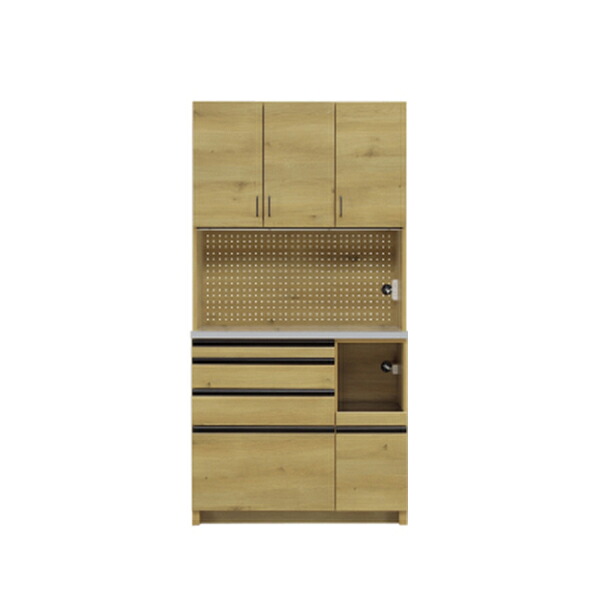 キッチンボード レンジボード 北欧 モダン レトロ 幅100cm キッチン収納 キッチン家具 収納家具 家電収納 木製 【 開梱設置付き 】 カップボード 韓国インテリア