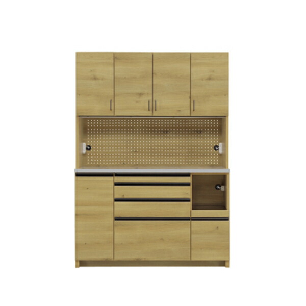 【開梱設置無料】キッチンボード レンジボード 北欧 モダン レトロ 幅140cm キッチン収納 キッチン家具 収納家具 家電収納 木製 カップボード