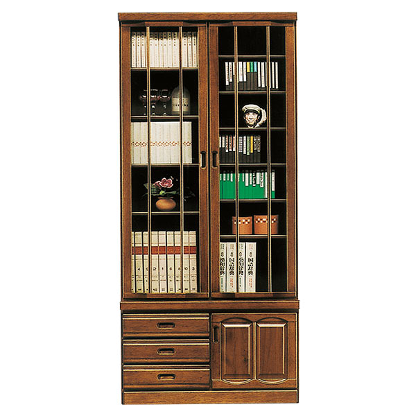 本棚 書棚 フリーボード 飾り棚 リビング収納 【 開梱設置無料 】 木製 幅90cm ハイタイプ [ ブラウン ] 【 完成品 国産 】 韓国インテリア