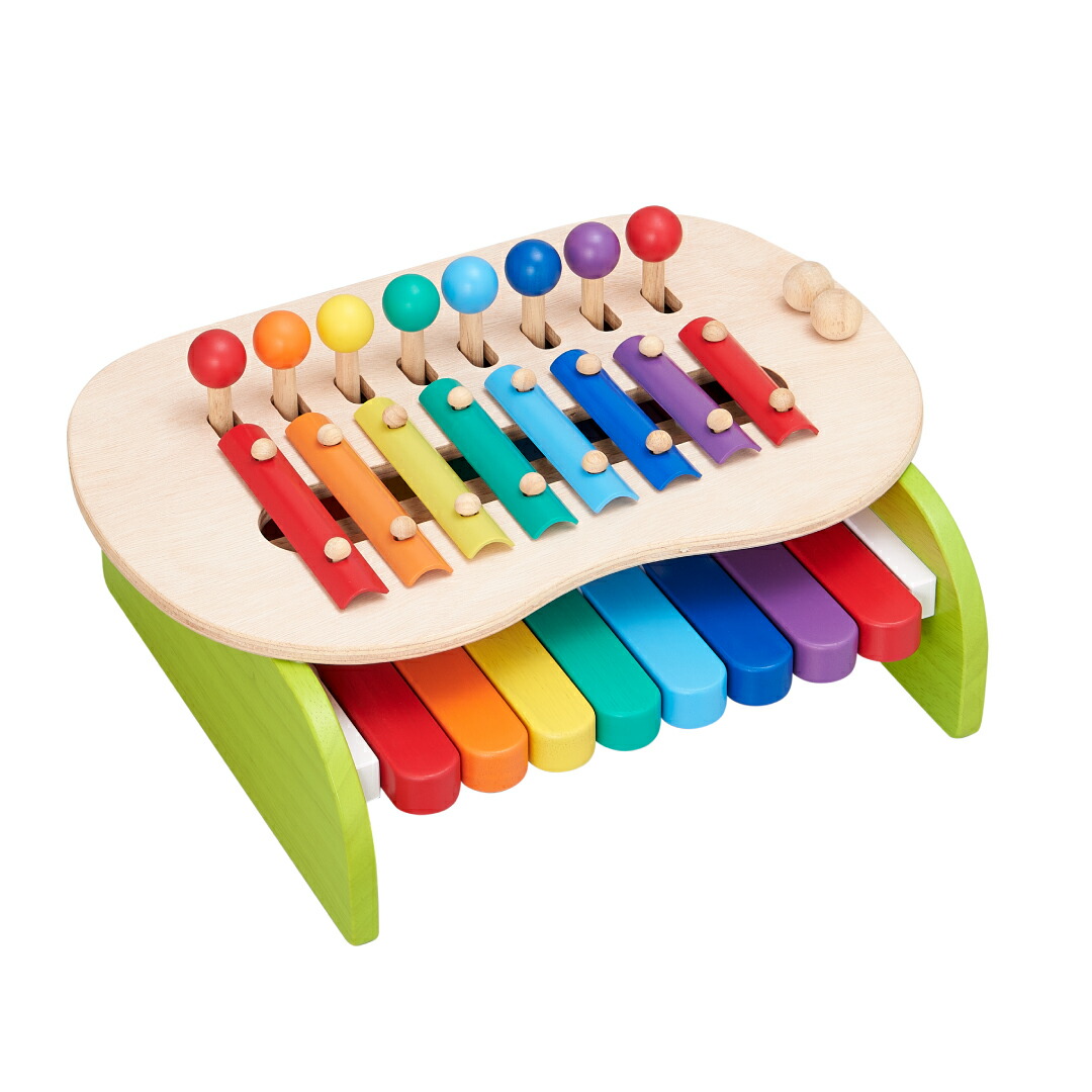 楽器のおもちゃ 鉄琴 楽器　音楽　木製 幼児 指先の知育 知育 室内 遊び