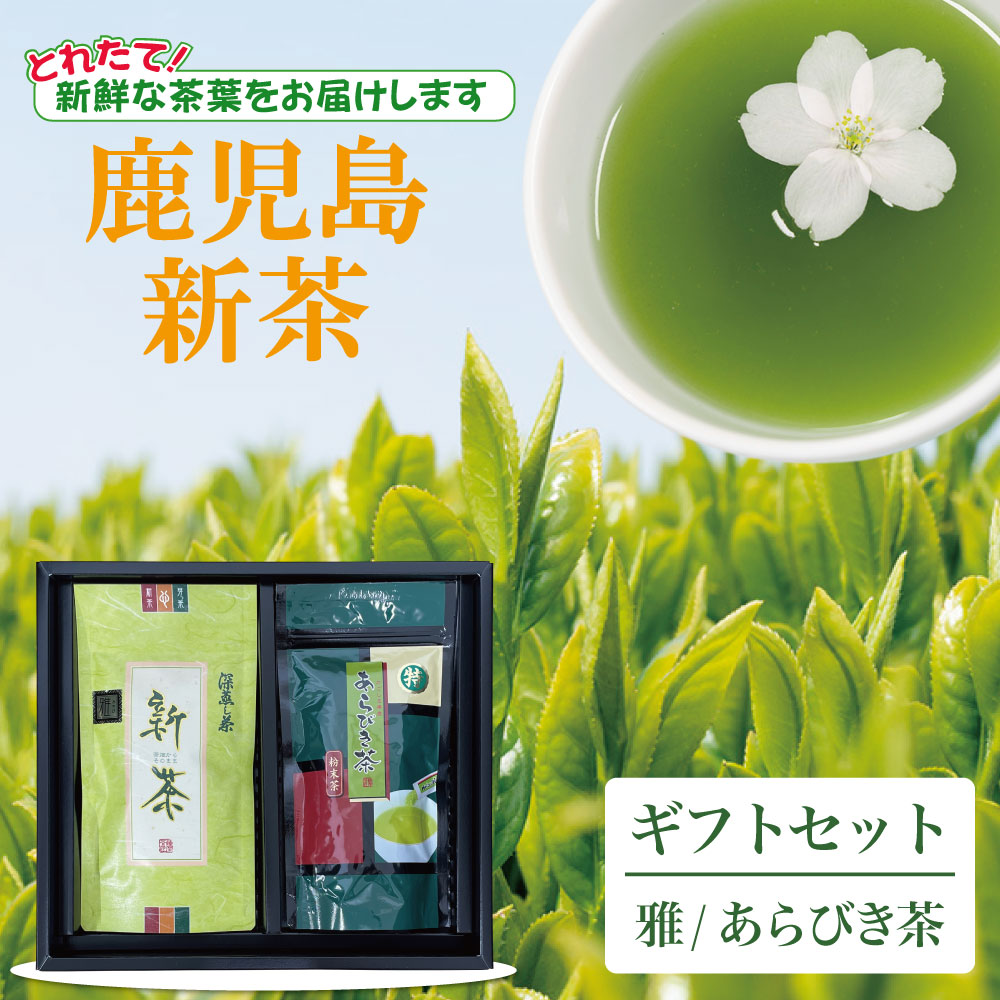 【予約受付中】2026年産 新茶 ギフト 雅 / あらびき茶 ×2袋入 鹿児島茶 日本茶 お茶 緑茶 深蒸し茶 お中元 ご挨拶 新年 御祝 御礼 内祝 快気祝 お見舞 還暦祝 御供 志 母の日 父の日 出産祝 引っ越し祝 新築祝 香典返し 贈答 ほんの気持ち プレゼント プチギフト 国産