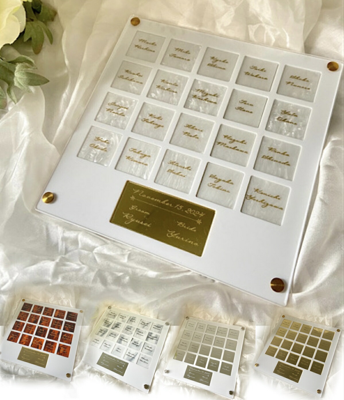 ゲスト参加型　ウェルカムボード　白　ハートドロップス　ウェディングドロップス　結婚証明書　アクリル　ゲストカード　席札　テーブルサイン　少人数ウェディング　結婚証明書 13,608円