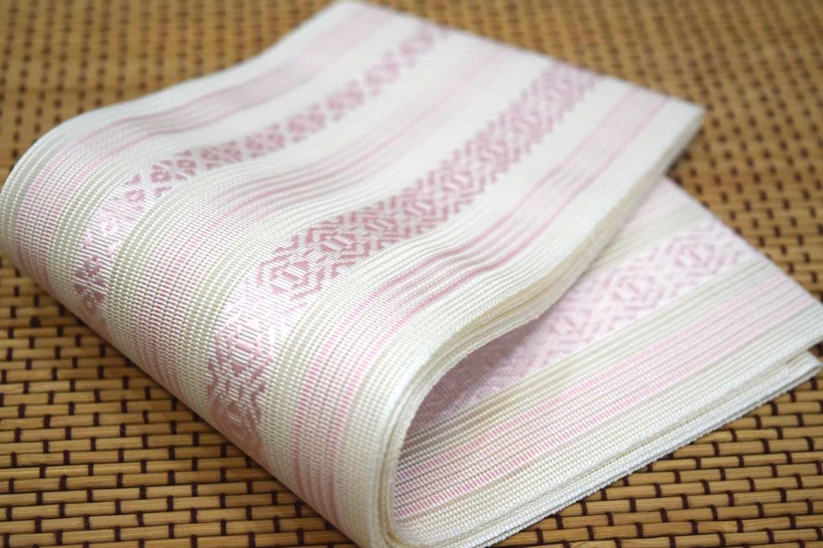 ピンク 高級博多織 日本製 伊達巻 正絹 3.9m 花嫁着付け・昔着付けに
