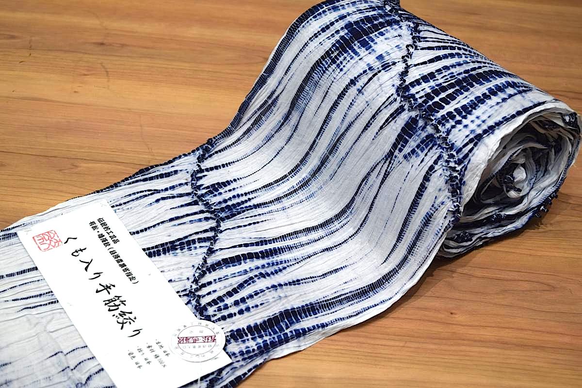 有松鳴海 反物 綿絞り 浴衣反物 はぎれ　約10m shibori-yukata1-14.jpg