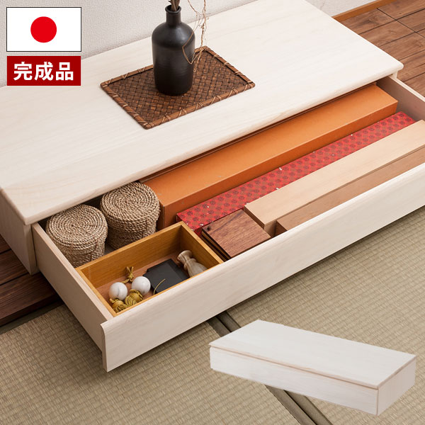 中古品　床の間置き床（引き出し式板床付き） 楽天市場】置き床 置床 桐 幅100cm 生地仕上げ 床の間 引き出し