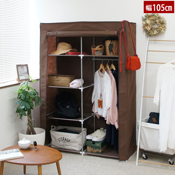 楽天市場】棚付ハンガー 幅105cm カバー付き ハンガーラック 季節物