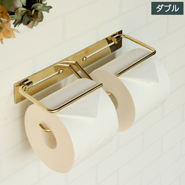 完成品 真鍮トイレットペーパーホルダー Fran フラン ダブル アンティークゴールド PH-037 MOJYU