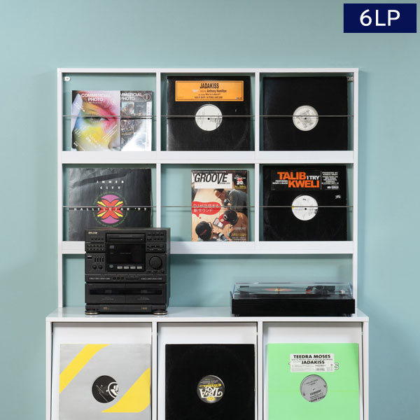 超薄型設計 レコードディスプレイ 6LP 壁面収納 ウォールディスプレイ FORCE WALL DECO FY-0219-NS