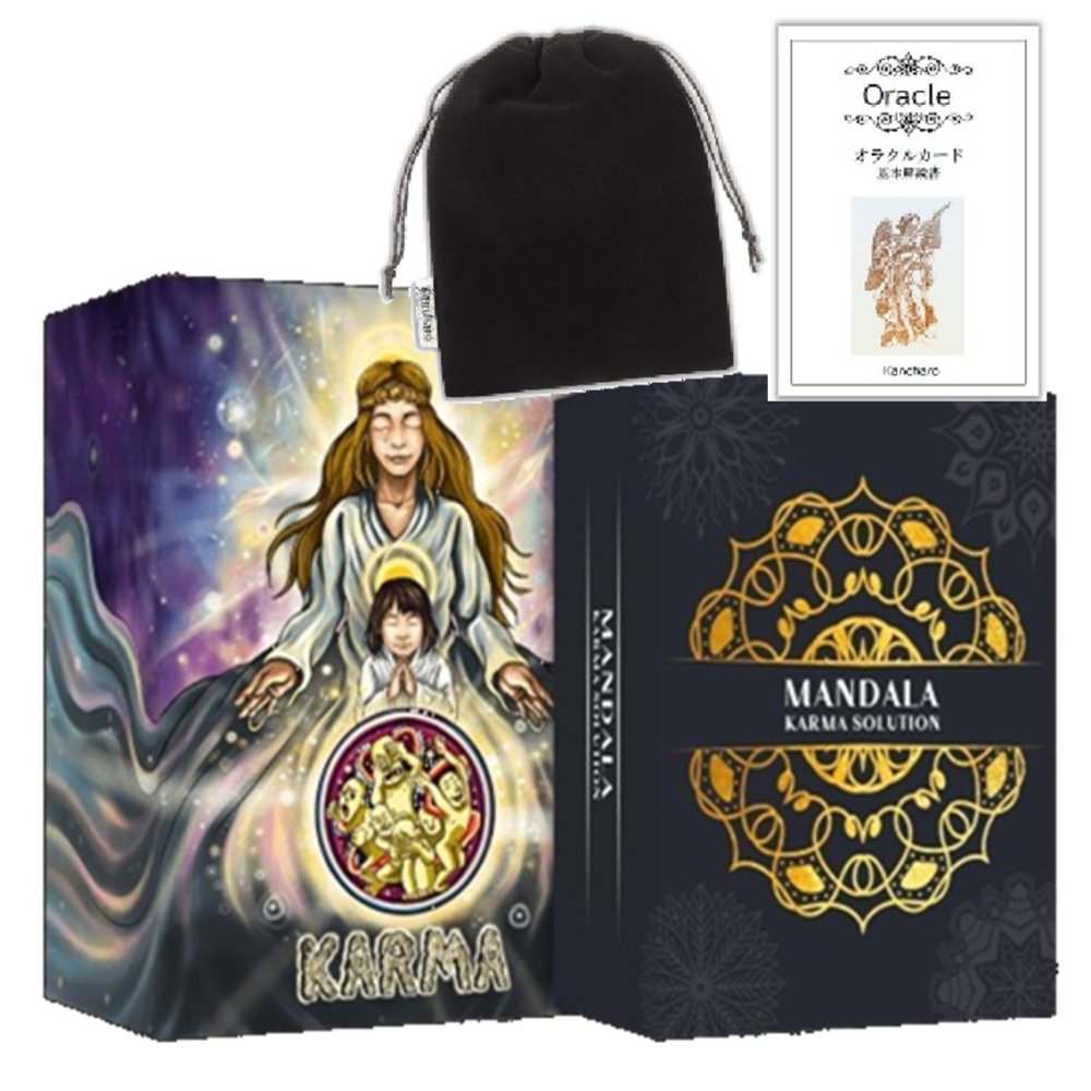 【韓国オラクルカード】 商品の日本語解説QRコード付き カルマオラクルカード Mandala Karma Solution Oracle 日本語オラクル基本説明書&ポーチ付 正規品