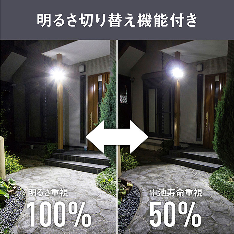 人感センサーライト 屋外 防犯ライト ムサシ RITEX 5W×3灯 フリーアーム式LEDソーラーセンサーライト（S-330L） ソーラーライト 玄関  ガレージ 防犯グッズ 太陽光 照明 LED 節電 エコ ECO ソーラー充電 ライト・照明器具
