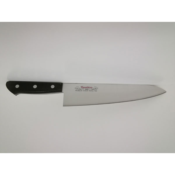 【お買い物マラソン中エントリーでポイント10倍】【保証付】正広作 MV黒合板 洋出刃240mm #14021 マサヒロ 福井｜ワクイショップ　店