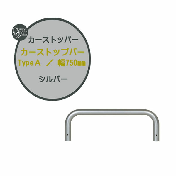 車止め カーストップバー TypeA W750 しろがね色 本体1本のみ戸建て 造営 リフォーム 鉄道車両ストッパー 極点 車止め極点 タイア打ちきりストッパー パーキング場 タイア打ちきり 今めかしい オシャレ オンリー一【貨物輸送無料】