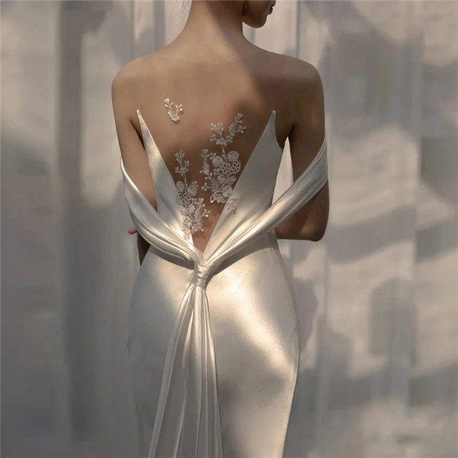 ホワイト ウェディングドレス Aライン ノースリーブ ロングドレス ウェディングドレス レース 素地 ファスナータイプ xs~XL Wedding Dress お花嫁 結婚式 旅行撮影演出 レディースウェディングドレス 透け感あり トレーン|わくわくわく堂