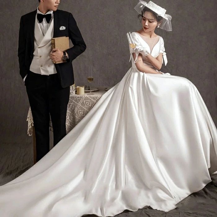 袖あり ロングドレス 結婚式 Aラインドレス ウエディングドレス 二次会 花嫁 パーティードレス 演奏会 ブライダル エンパイア ワンピース お呼ばれ 大きいサイズ 披露宴 海外挙式 前撮り 白 wedding dress XXS XS S M L XL XXL XXXL|わくわくわく堂