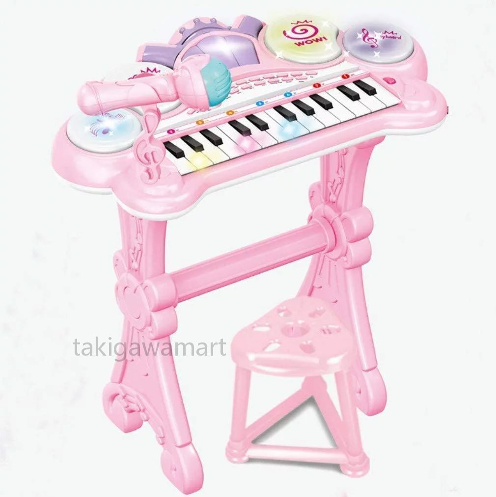知育玩具 多機能 録音 キーボード 電子 マイク付き ミニピアノ 光る キッズ 子供用 おもちゃのピアノ おもちゃ ピアノ｜わくわくわく堂