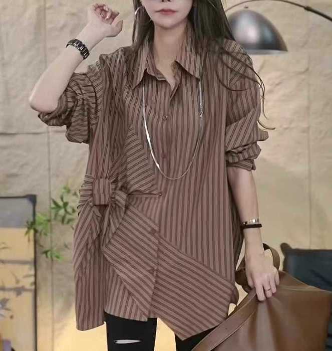 オフィスカ 60代 ファッション 50代 40代 30代 20代 お尻が隠れる チュニック S/M/L/XL/2XL 長袖 大きいサイズ シャツ トップス 4,864円