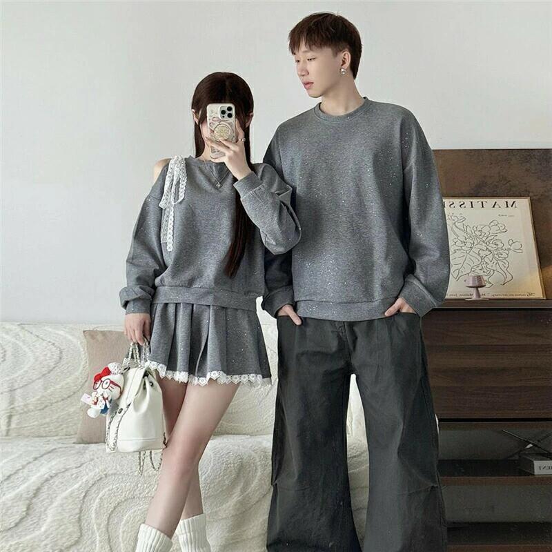 おしゃれ カジュアル 服 パーカー ブランド お揃い ペアルックトレーナー 冬 レディース 大きいサイズ カップル トレーナー