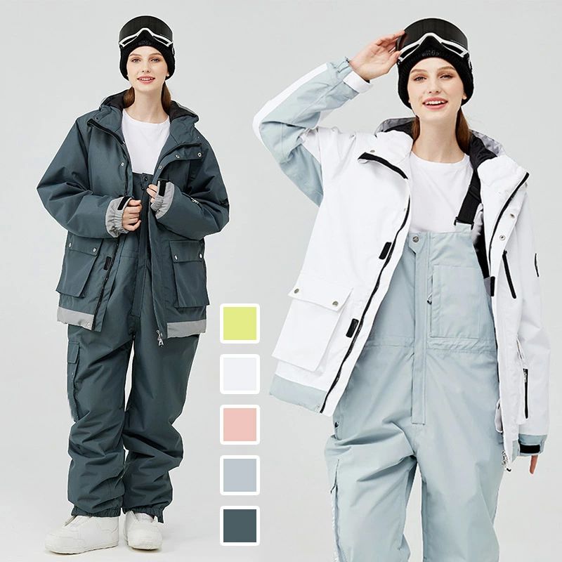 メンズウ サスペンダー 防水 防寒 パンツ ジャケット 韓国風 ウェア スノボ 2点セット スキーウェア 可愛い ボードウェア 全11色