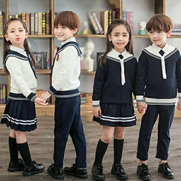 キ 上下セット 可愛い 長袖 セーラータイプ 小学生 男の子 女の子 中学生 学生服 受験 スカート ズボン セーター 入学式 卒業式 4,773円
