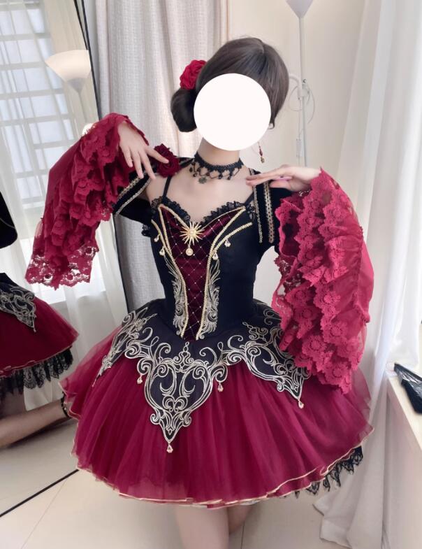 /doll系/2点セット/ロリータ ゴスロリ コスプレ ワンピース　メイド服 コスチューム 文化祭 学園祭 衣装 仮装 ハロウ