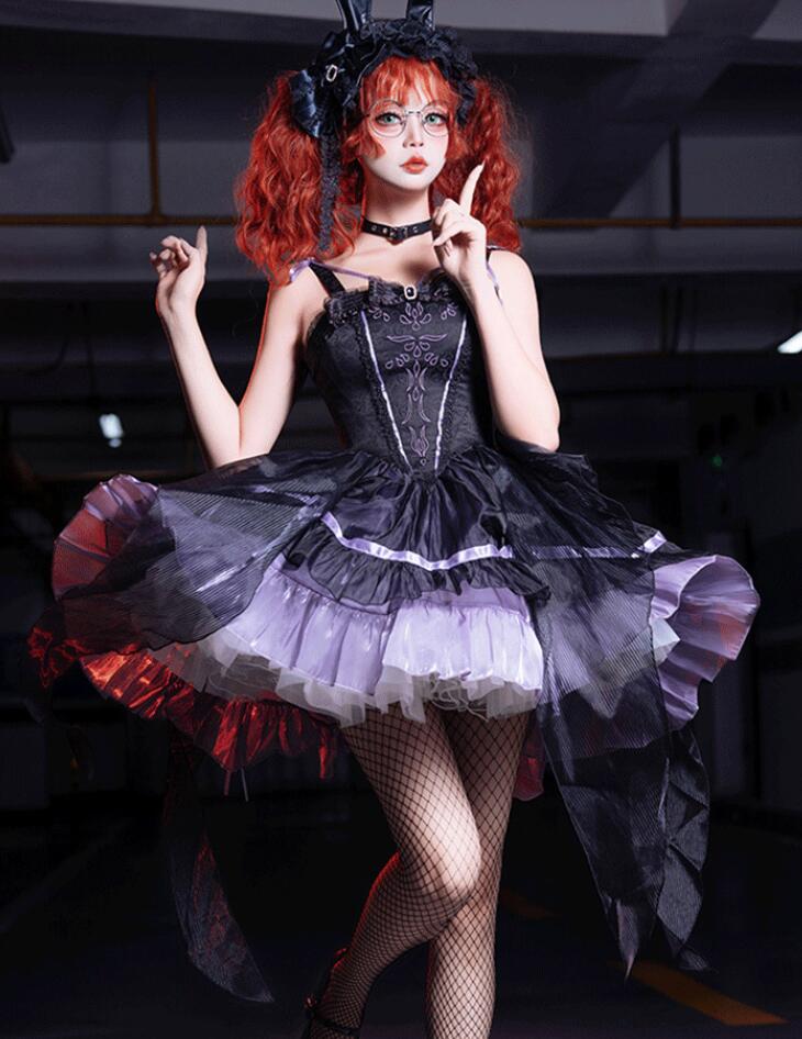 /ロリータ ゴスロリ コスプレ ワンピース　メイド服 コスチューム 文化祭 学園祭 衣装 仮装 ハロウィン 可愛い ドレ
