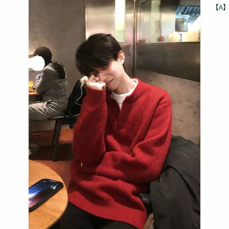 ファッション 春夏 秋冬 かっこいい オシャレ モテ 男性用 紳士服 服 韓国 シンプル 大人 フェイク　ツーピース　ヘンリ