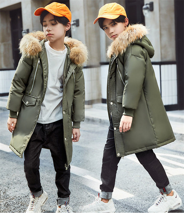 ア 通園 冬 アウター ジュニア 秋冬 防寒 キッズ服 通学 ロング ダウンコート ダウンジャケット アウター 男の子 子供服 キッズ