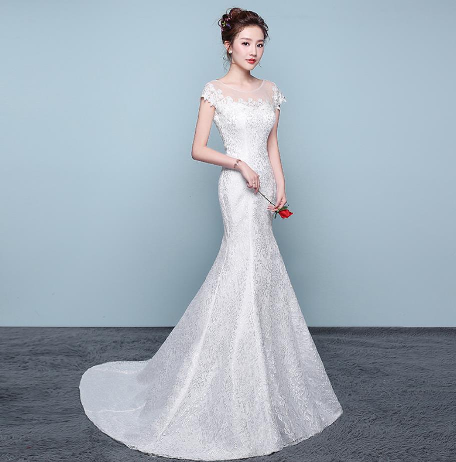 花嫁ドレス レース コンサート 舞台 パーティー 写真撮影 安い 結婚式 ワンピース パーティードレス ひきすそ 引き裾