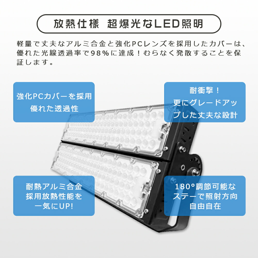 信頼】 LED投光器 600W 超爆光投光器 LEDワークライト 屋外照明器具