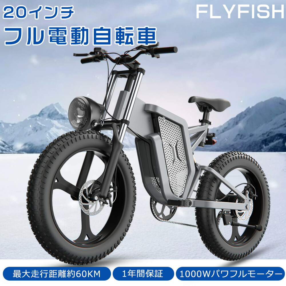 魅了 フル電動自転車 20インチ 電動バイク ファットバイク 電動自転車