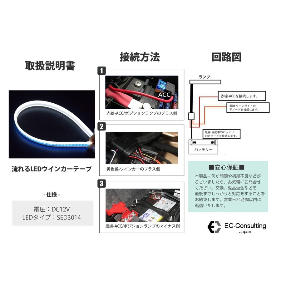 楽天市場 シーケンシャルウインカー テープ シーケンシャルウィンカー 流れるウインカー Led 流れるledテープ ワクワク倉庫 楽天市場店