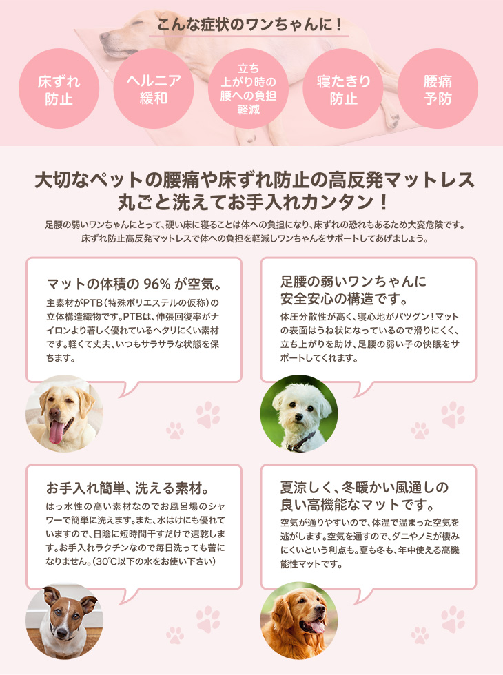 公式 犬 介護ベッド With床ずれ防止 高反発マットレス 薄紅 Mサイズ Br Br 犬 いぬ イヌ 老犬 介護用品 寝たきり 中型 小型 介護用 ベッド マット クッション シュナウザー ポメラニアン パピヨン コーギー シバ 犬用 介護 最新情報 Pammos Com