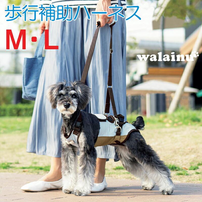 犬 歩行補助ハーネス 介護 ハーネス 胴輪 LaLaWalk ララウォーク 小型犬 [サマーストライプ] M/L いぬ イヌ 老犬 介護用品 散歩 小型 ドッグハーネス 介護用 補助器具 リード 歩行補助 胴輪 パグ 小型犬 犬用 介護