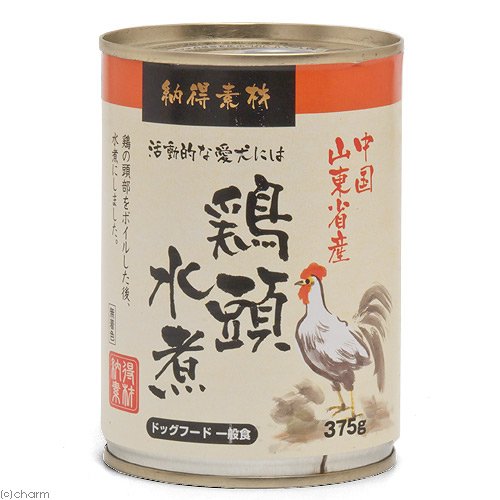 楽天市場】納得素材 中国鶏頭水煮 375g 犬用 缶詰 スタミナアップ 食欲