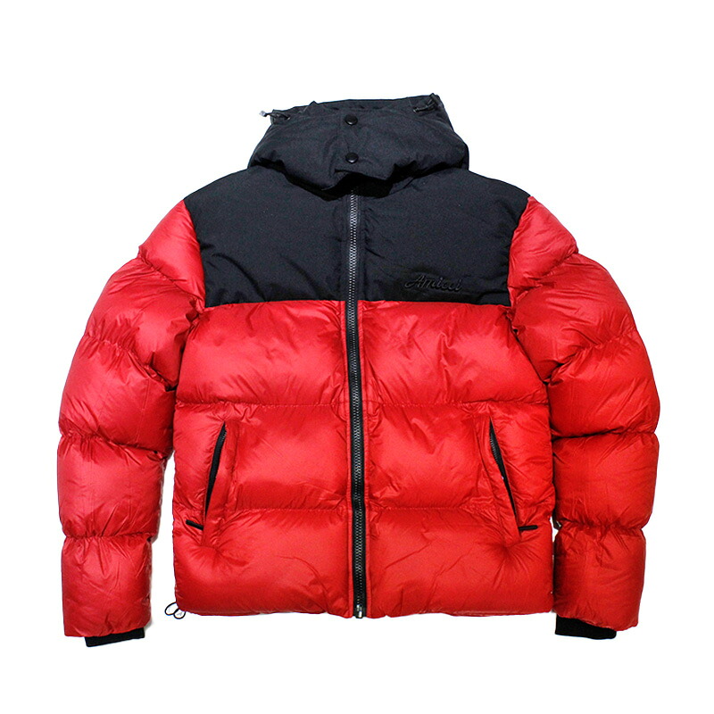 Amicci アミッチ 打ち倒す上衣 アウター パフ上衣 BALLEZZA COLOUR BLOCK PUFFER JACKET -RED- コート・ジャケット-メンズファッション