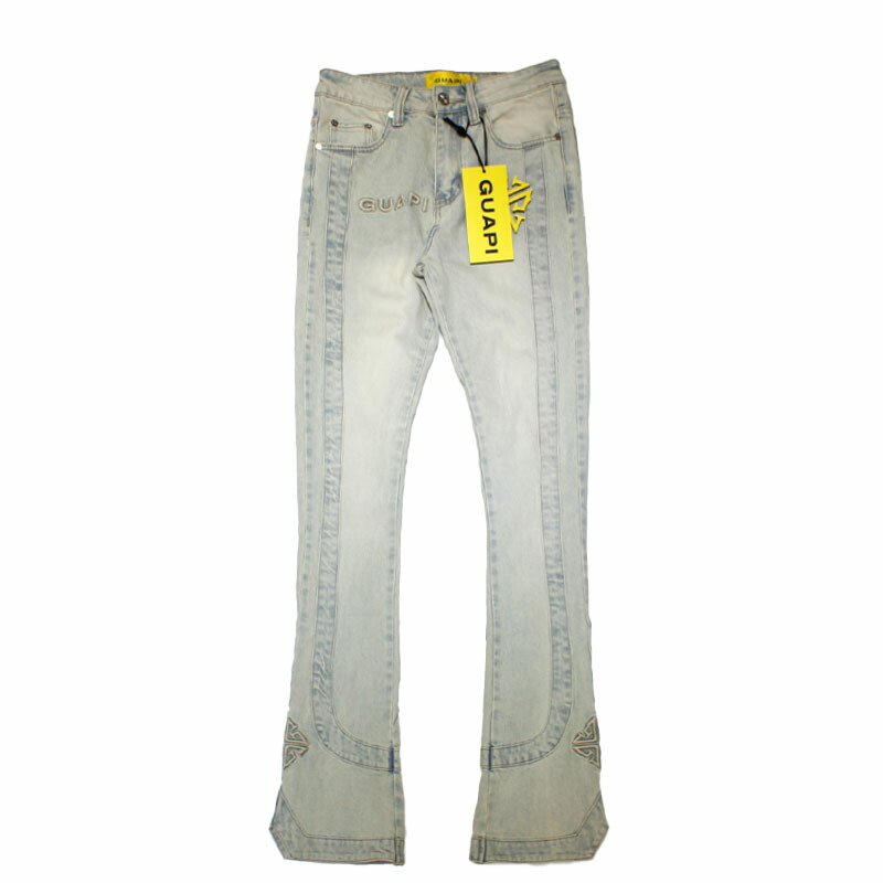 楽天市場】GUAPI グアピ フレアデニムパンツ 28-32インチ ブルー