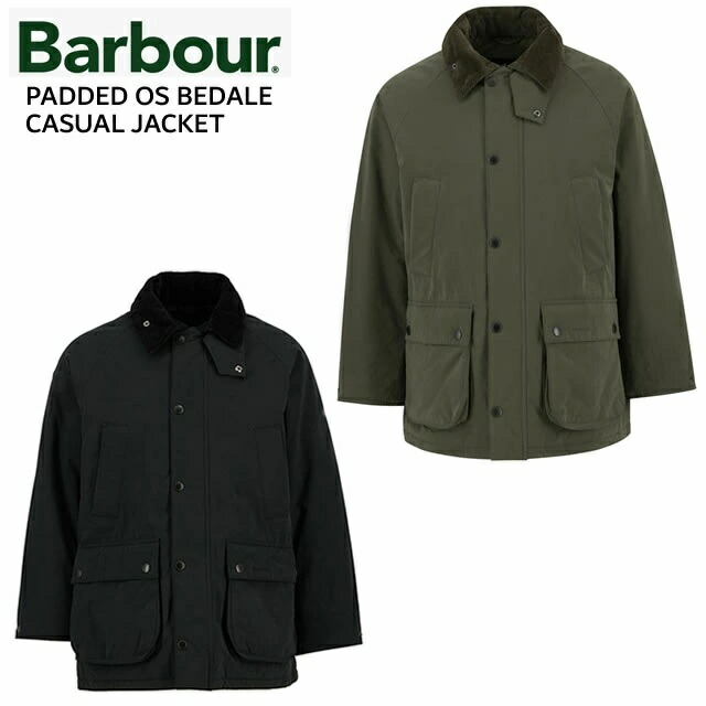 即納BARBOUR バブアー BEDALE ビデイル PADDED os BEDALE CASUAL JACKET パデッド 厚地の外套大きさ ビデイル 心地よい 上衣  BLACK 黒いこと OLIVE オリーブ MCA1064置き目取りまわし店メンズ コール天色合い