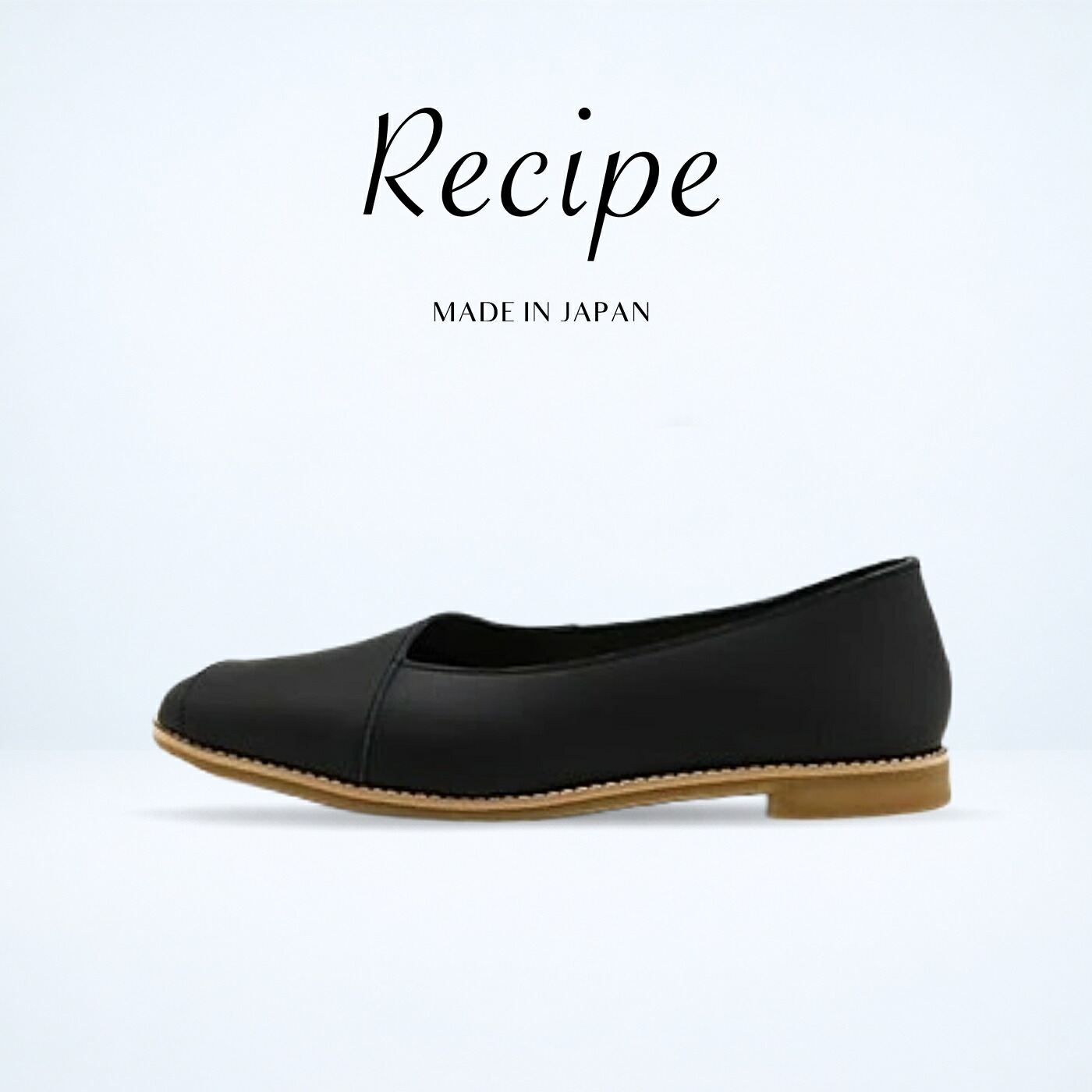 返品取り替えっこ貨物輸送無料 Recipe 処方せん RP-531 曲がったラインスクエアシューズ BLK 黒いこと スリッポン スリップオン 靴 レディース 差し上げ物 差し上げ物