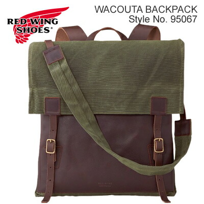 Red Wing レッドウィング Wacouta Backpack 8109 ワクータ バックパック Wing Briar 8190 Oil Slick Leather Olive Waxed Canvas ブライアー オイルスリックレザー オリーブ ワックスドキャンバス 480mm 430mm リュック バッグ Made In Usa 米国製 レッドウィング専門