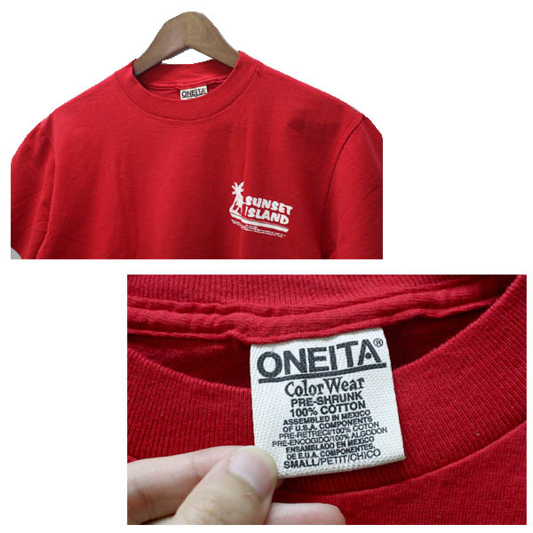 【楽天市場】ONEITA（オニータ）ハワイアン ヤシの木 バックプリント Tシャツ メンズ,オネイタ,ブルー,青,レッド,赤,半袖,カジュアル,未使用,レア,希少：WALK