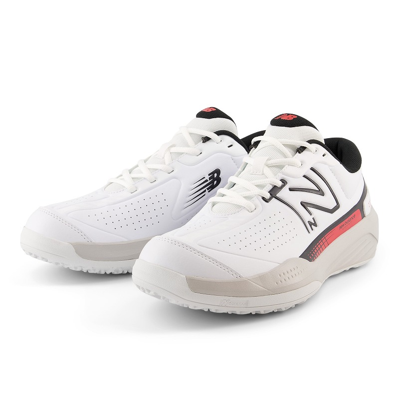 テニスシューズ new balance New Balance Men's 696v5 Tennis Shoes - White/Navy – Lenny's Shoe