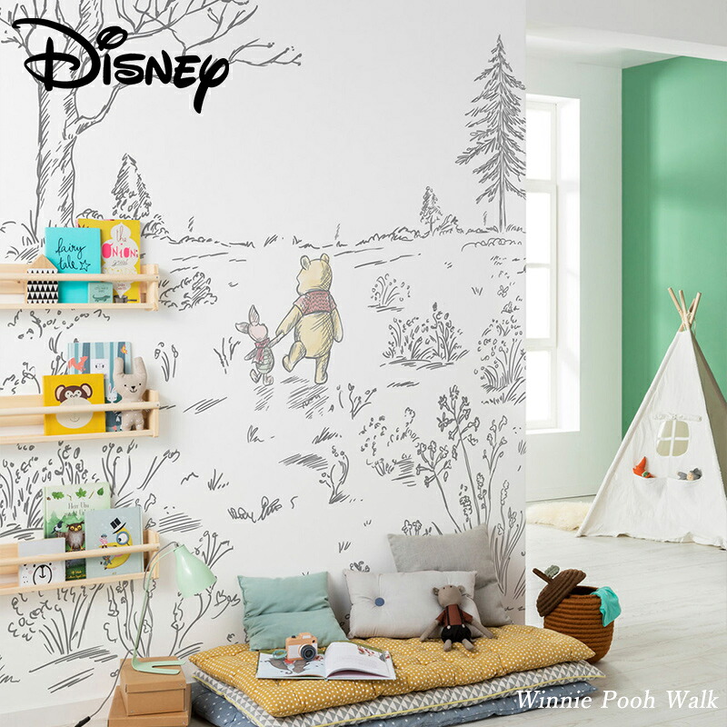 壁紙 クロス 輸入壁紙 インポート壁紙 ディズニー DISNEY おしゃれ 張り替え はがせる糊が使える 補修 コマー ディズニー Winnie Pooh Walk ウィニープーウォーク IADX4-043 C-F-1
