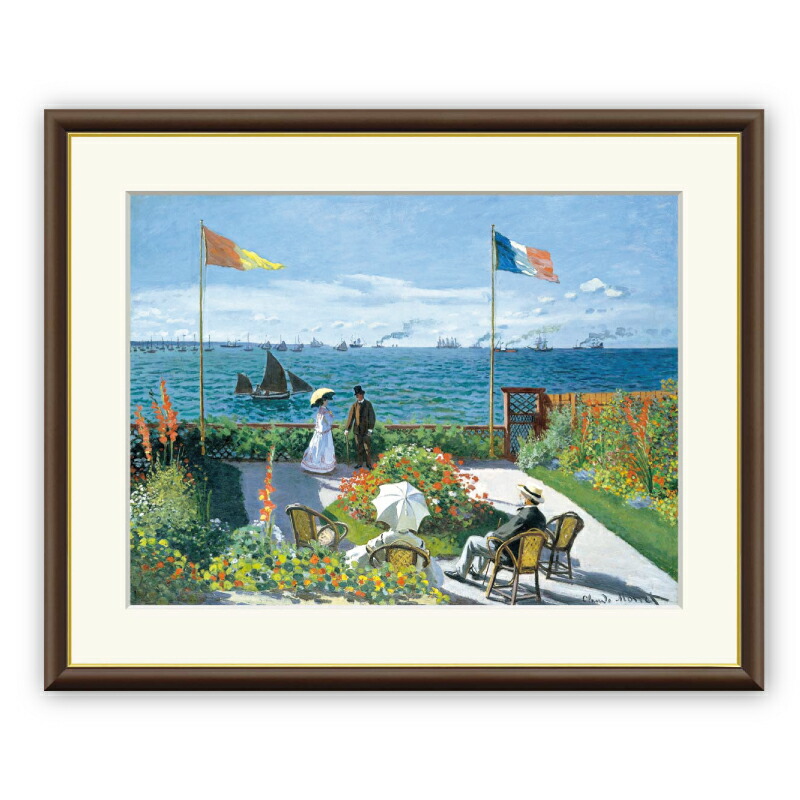 モネ 『サン・タドレスのテラス』 【アートセレクション 世界の名画シリーズ 】 アート 芸術 名画 絵画 美術 油絵 複製 額縁 額付き ポスター レプリカ F6 フレーム モネ 風景 印象派 送料無料｜ウォレナ　店 8,140円