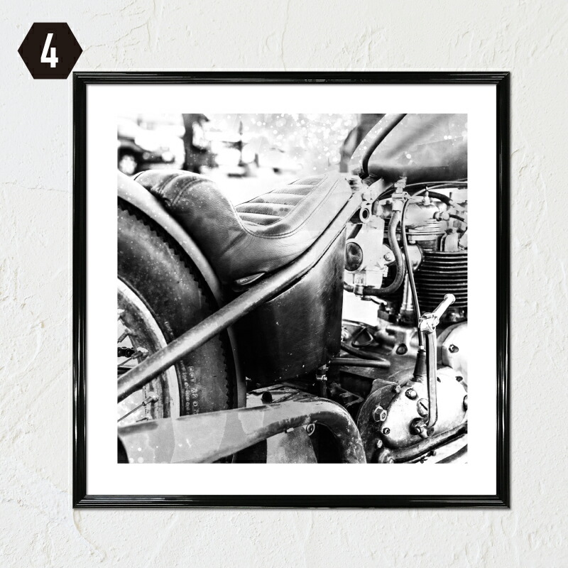 躯体幸 ファインアート貼出し 真四角 Motorcycles モノトーン モノクロ 白黒 ポスター アートポスター ジェケットサイズアートパネル 戸口 インテリア装飾 アートフレーム ヴィンテージ シンプルシック レトロ 洒落 自動二輪車 カスタム 数果報 組み Chspandc Org Au