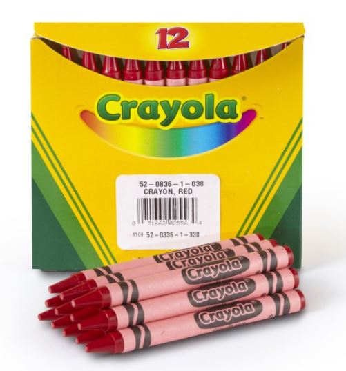 18％OFF】 送料無料 Crayola クレヨラ クレヨン レギュラーサイズ 赤