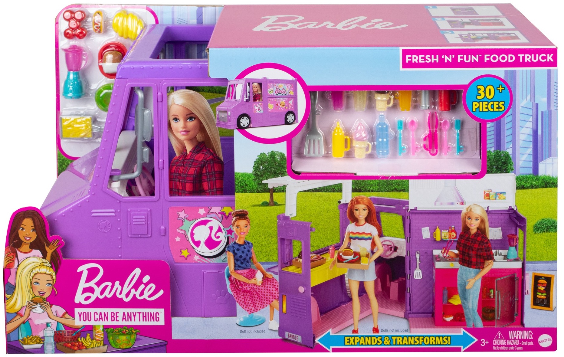 送料無料 Barbie バービー フードトラック 銀輪 30付属品 吹弾背景 遊道具 うしろ帯 楽観海外直送 Daemlu Cl