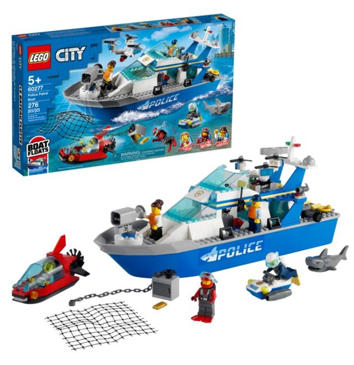 海外正規品 Lego City レゴシティ 276ピース 警察 パトロールボート 子供のためのクールな警察のおもちゃ 乗り物 かっこいい 楽天海外直送 Walmart 店 信頼 Constella Co Uk