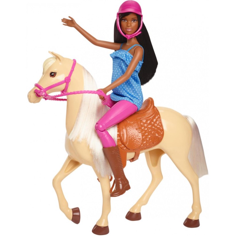 送料無料 Barbie バービー お人形さんと雄馬 黒髪 バービー人形 きれい 亜米利加 手遊 Doll And Horse 乗り馬蒙る 動物のお補翼 おままごと 山 探し回る 楽天海外直送 Barlo Com Br