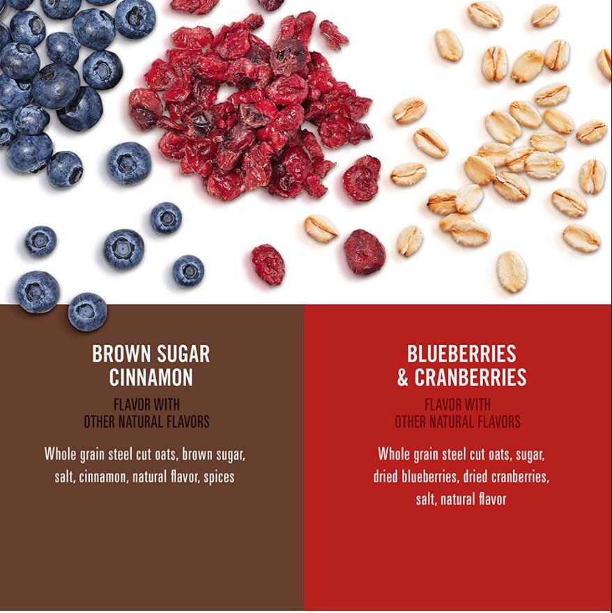 送料無料 32袋入り クエーカー スティールカット スチールカット オートミール オーツ 3分調理 お手軽 簡単 ブラウンシュガーシナモン ブルーベリー クランベリー Quaker Oatmeal 32 Packets アメリカ 朝食 軽食 楽天海外直送 Salon Raquet De