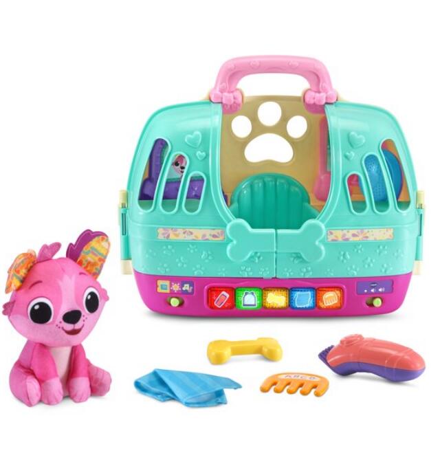送料無料 Vtech ヴイテック グラム ゴー 子犬 サロン キャリア グルーミングツール 付き Glam And Go Puppy Salon And Carrier With Grooming Tools ごっこ遊び ペット お世話ごっこ ワンちゃん 犬 おもちゃ ケース付 持ち運び 便利 知育玩具 楽天海外通販